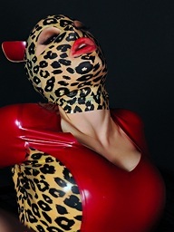 Hawt latex babe Lucy takes on 2..